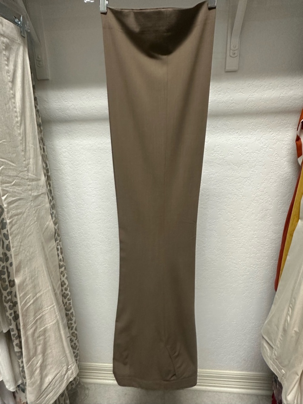 BCBGMaxAzria Taupe-Brown Fitted Maxi Skirt